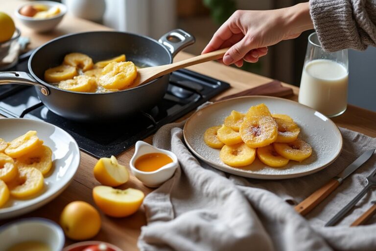 Recette pour beignet aux pommes à la poêle sans friteuse ni matériel spécial